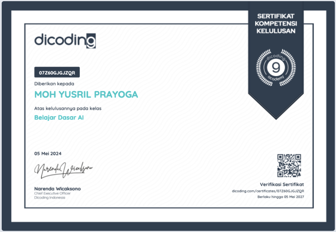 Certificate — AI