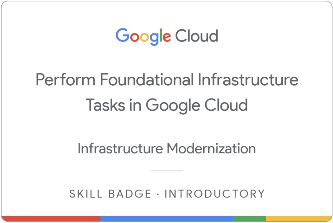 Certificate — Perform Foundational Infrastructure Tasks in Google Cloud
